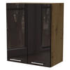 KÜCHENHÄNGESCHRANK Essen W3/60 Schwarz Hochglanz / Eiche Artisan Matt 60 / 32,5 / 72cm - Schwarz Hochglanz/Schwarz, Holz/Holzwerkstoff (60/72/32.5cm) - Feldmann-Wohnen