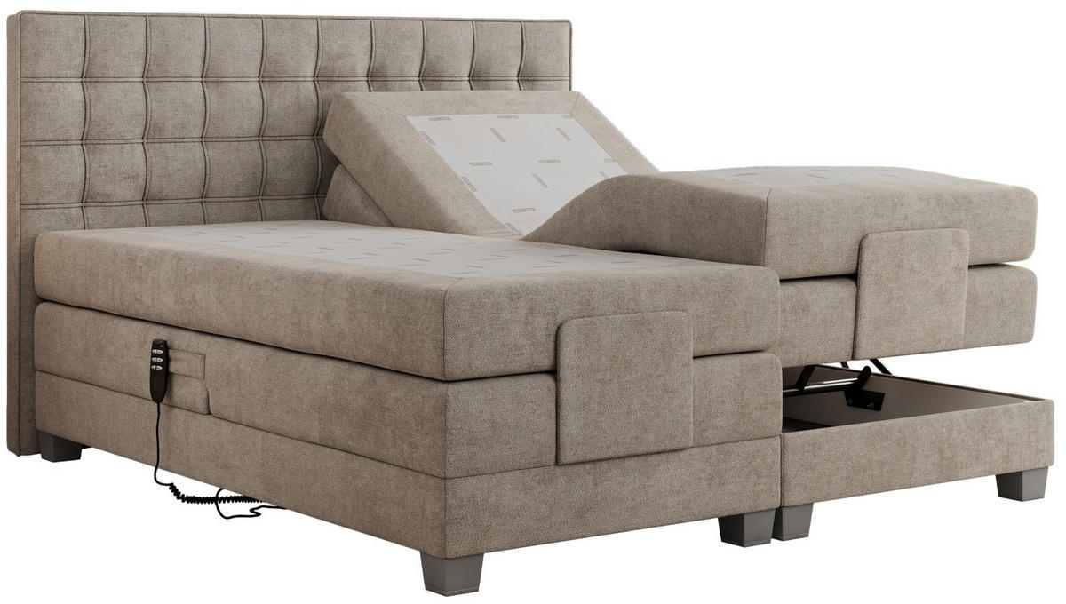 BOXBETT ELEKTRO 200/200 Beige Struktur - H3 - Beige, Holz/Textil (200/200cm) - MKS