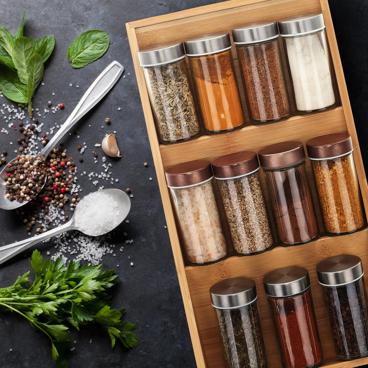 GEWÜRZREGAL - Hellbraun, Holz (20/5/38cm) - Relaxdays