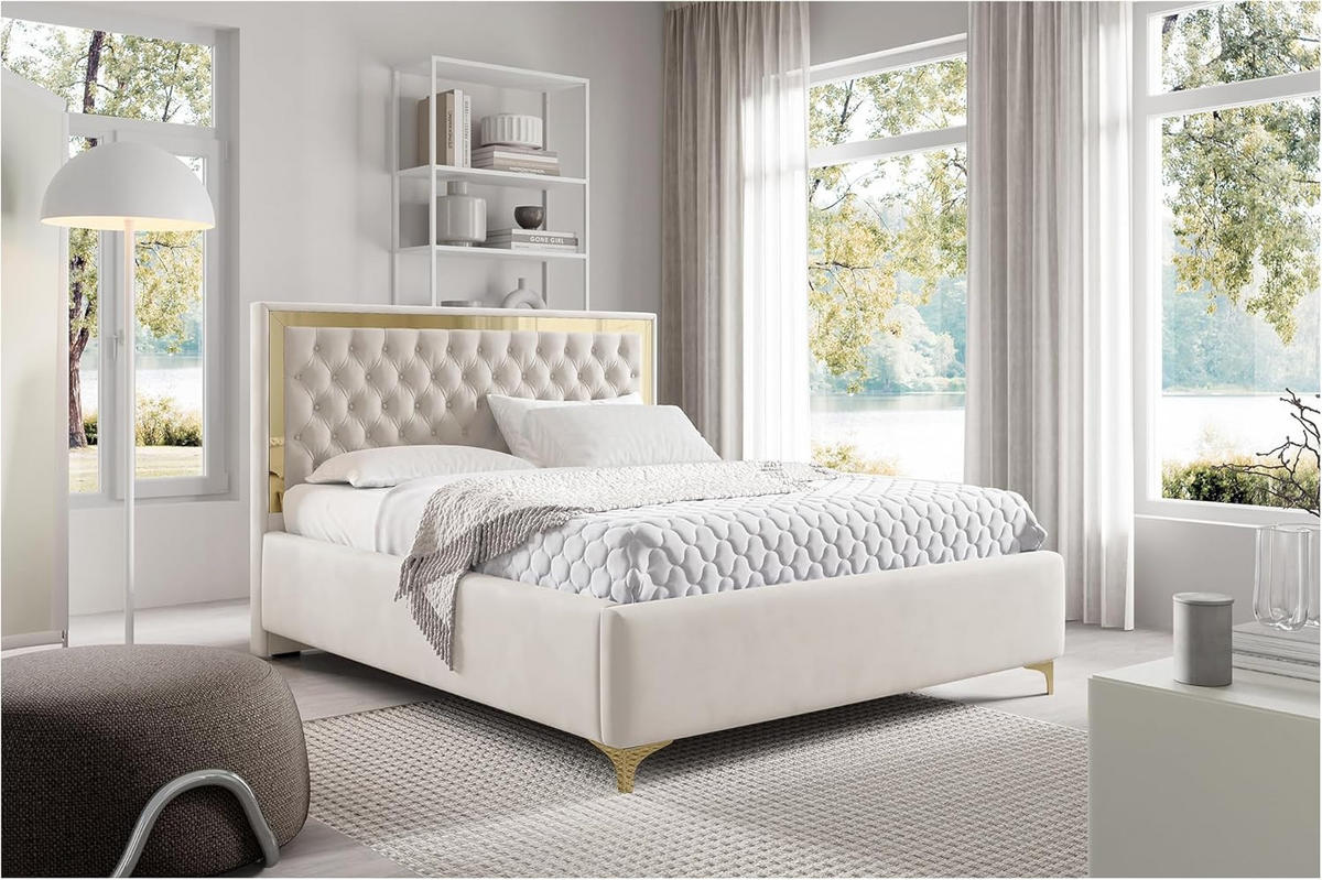 POLSTERBETT ARONA - Beige, Textil (120/200cm) - Meblini