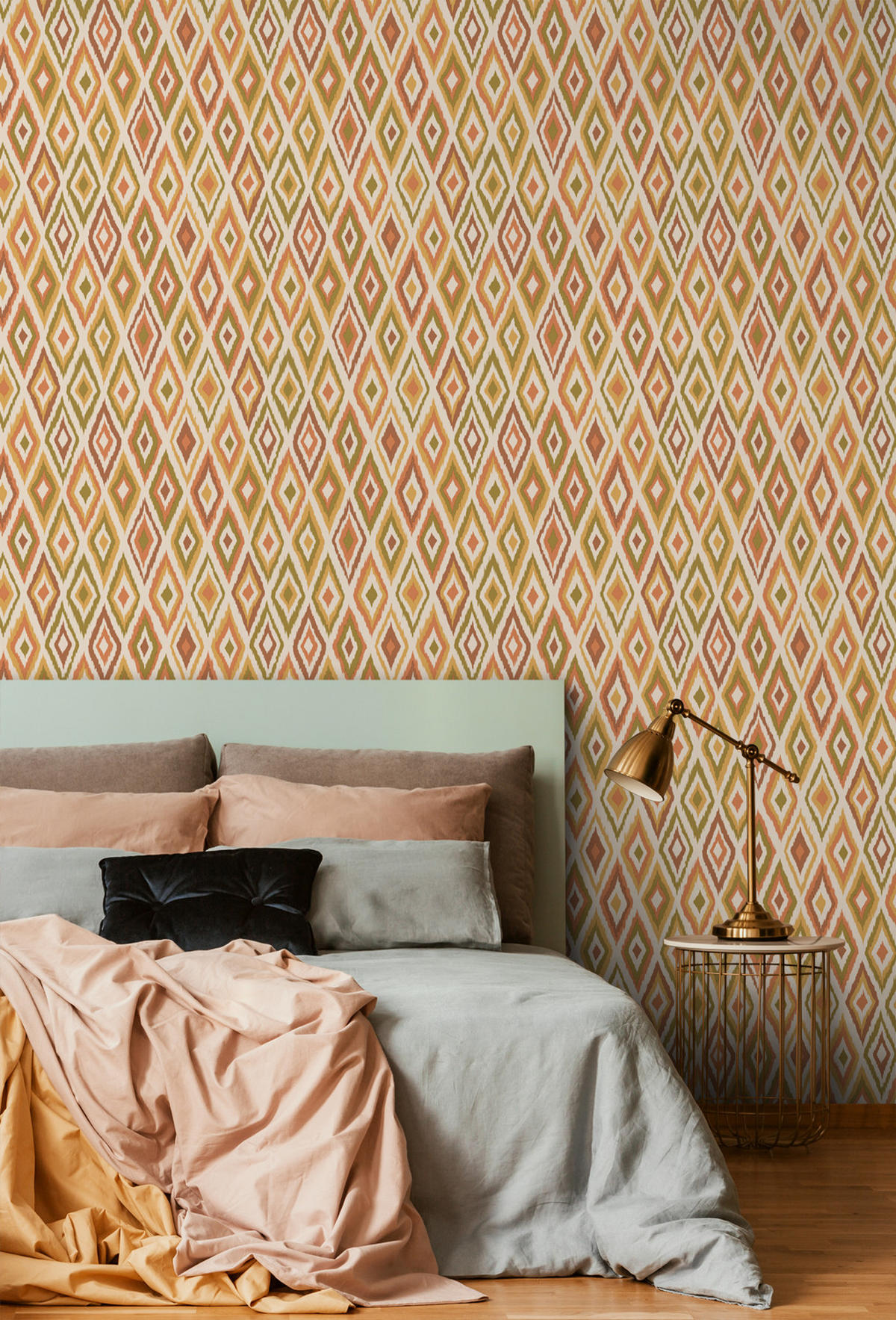 TAPETE Karomuster 50 x 900 cm - Grün, Papier (50/900cm) - ESTAhome