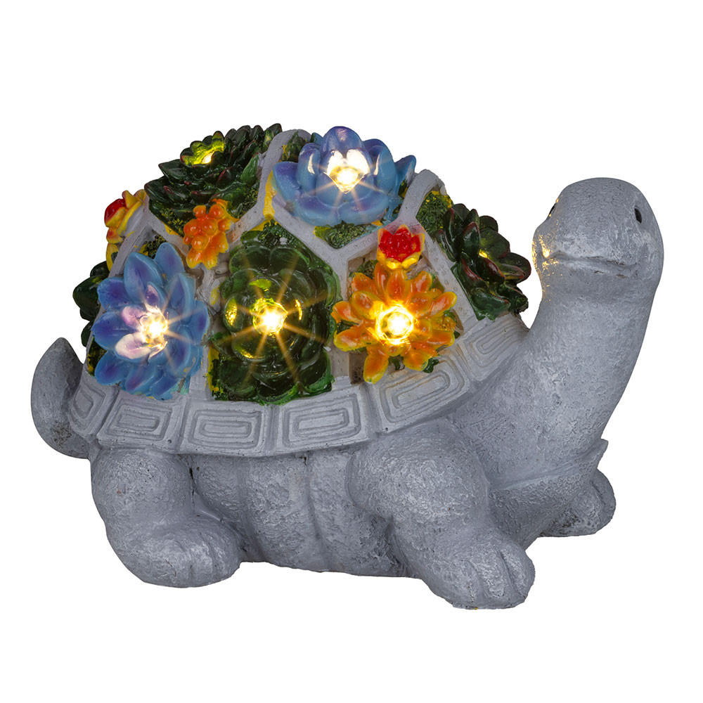 LED SOLARLEUCHTE Schildkröte, Polyresin, Dämmerungssensor - Grau, Kunststoff (26/14.8/17cm)