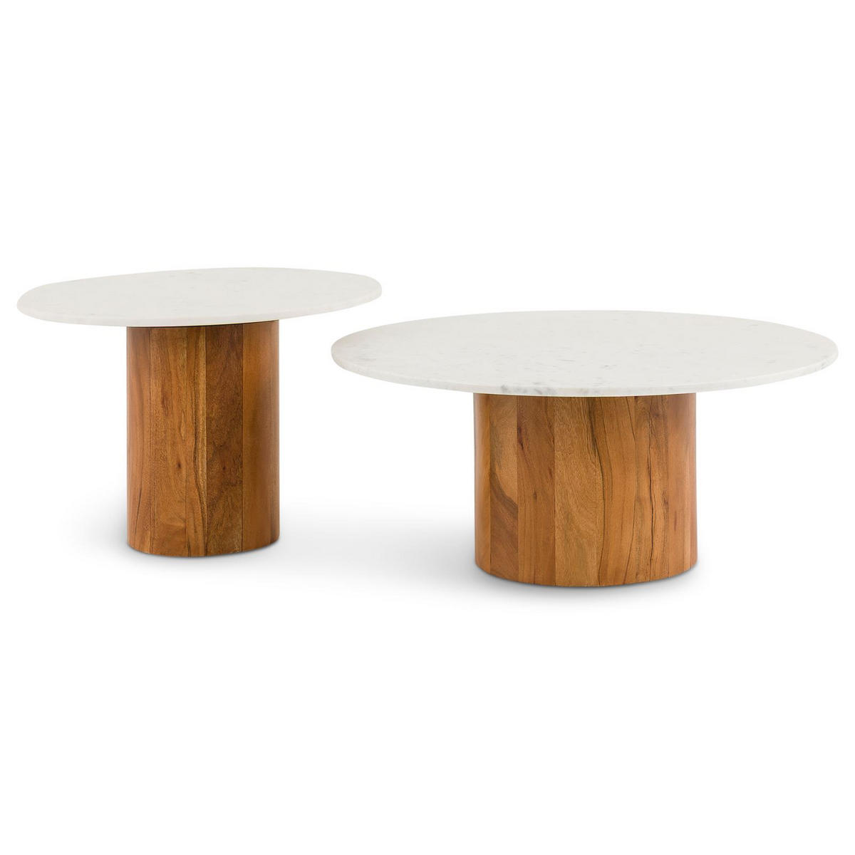 COUCHTISCHSET GANGA/YAMUNA 2er Set beige - Beige, Naturmaterialien/Holz (80/80/35cm) - IDIMEX