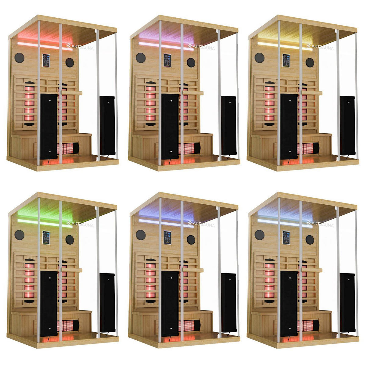 INFRAROTKABINE Göteborg mit Vollspektrumstrahlern - Naturfarben, Holz (120/190/105cm) - Artsauna