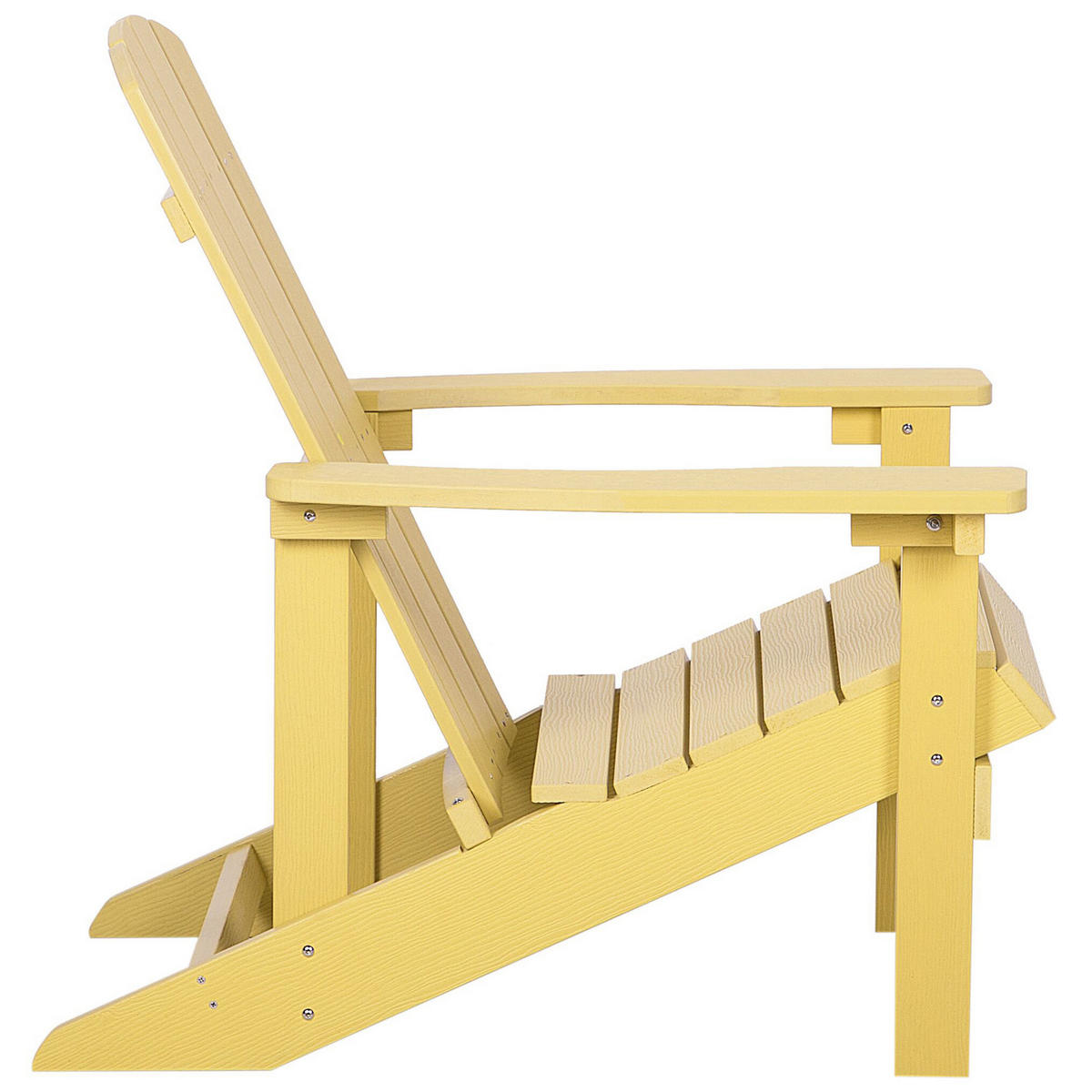 GARTENSTUHL Kunstholz gelb Adirondack - Goldfarben, Kunststoff (75/88/88cm) - Beliani