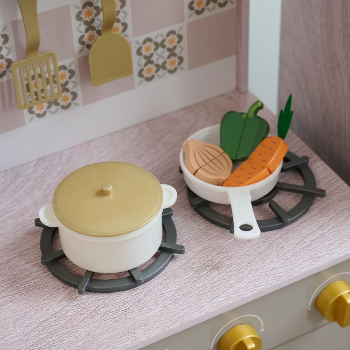 KINDERKUCHE Modulare Holz mit Kühlschrank, 92cm, Grun - Grün, Holzwerkstoff (104/30/92cm) - Teamson Kids