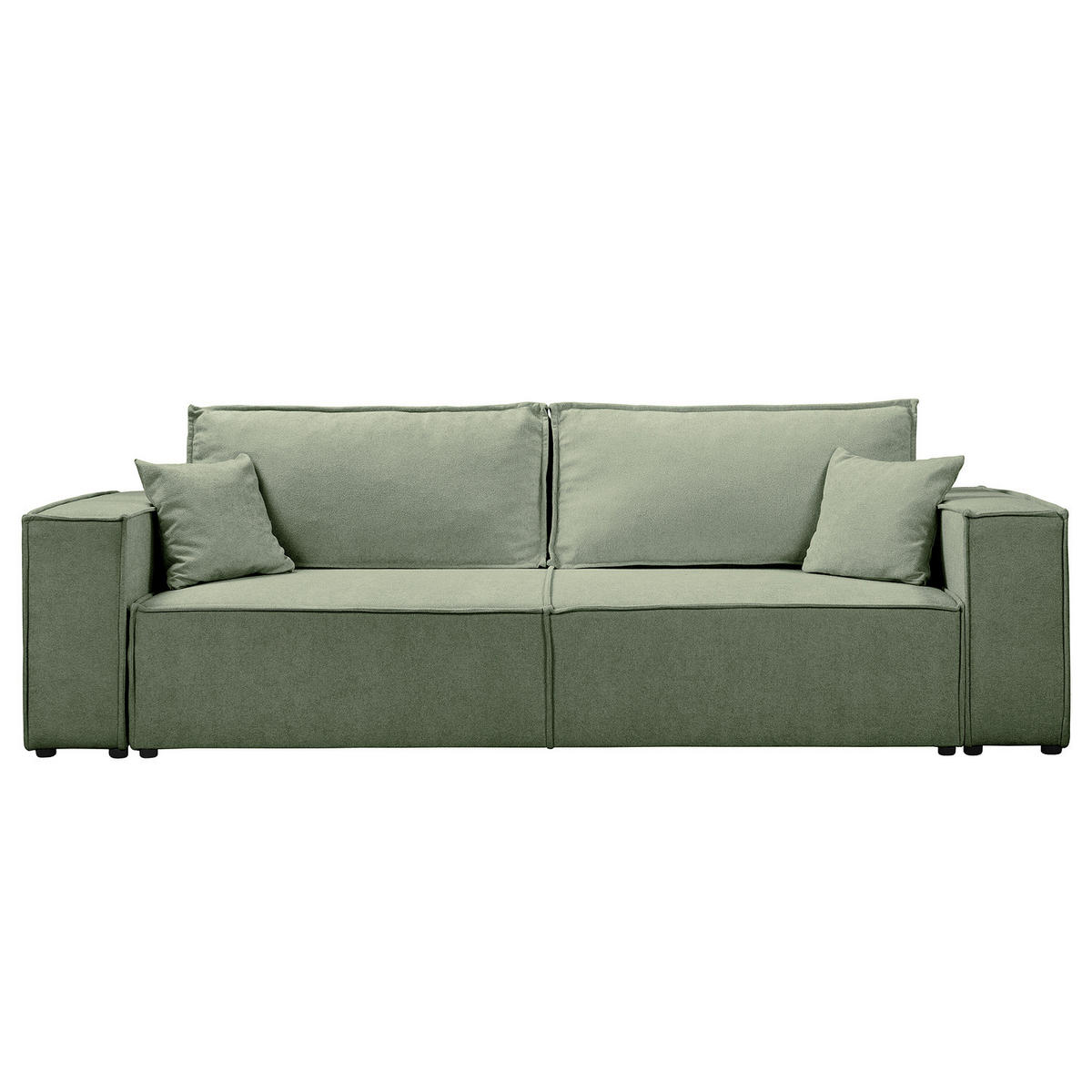SCHLAFSOFA - Bouclé - Schwarz/Grün, Kunststoff/Textil (255/70/105cm) - home24