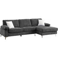 ECKSOFA jade Grau - Grau, Textil (135/261cm) - Habitat Garten