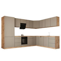 WINKELKÜCHE 320cm x 260cm- Langen KL14-M320 - in Beige/Matt - Beige, Holz/Holzwerkstoff (580/212/58cm)