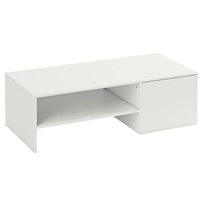 KONFERENČNÍ stolek 110/52/36 cm bílý, s úložným prostorem - bílá, dřevo (110/52/36cm) - BEAOK