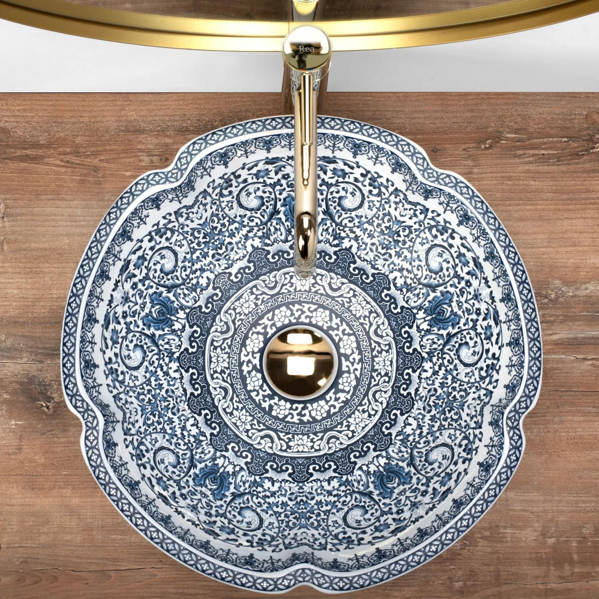 AUFSATZWASCHBECKEN Rea Vivien - Blau, Keramik (42.5/15/42.5cm) - REA