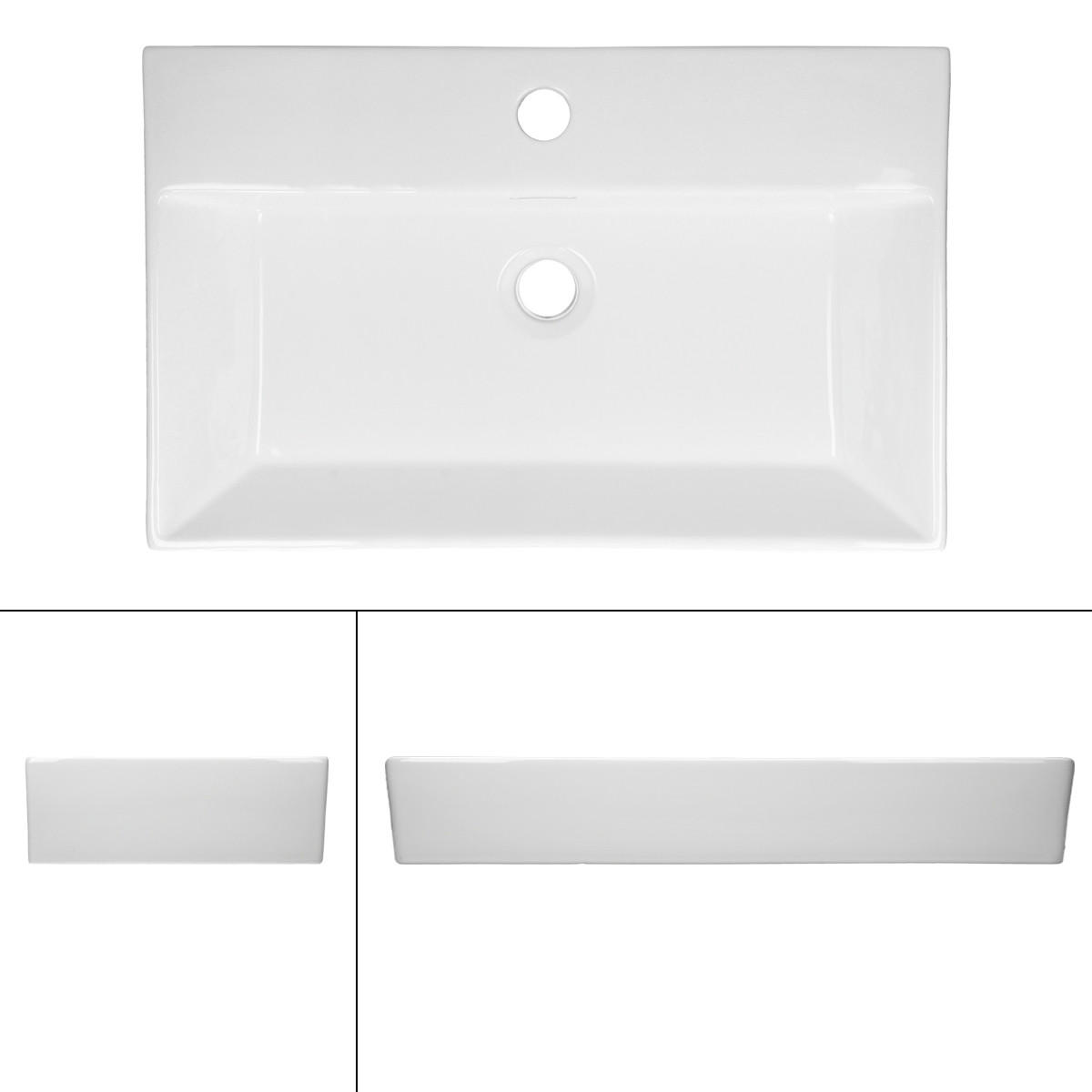 WASCHBECKEN - Weiß, Keramik (36.5/13/60.5cm) - ECD-Germany