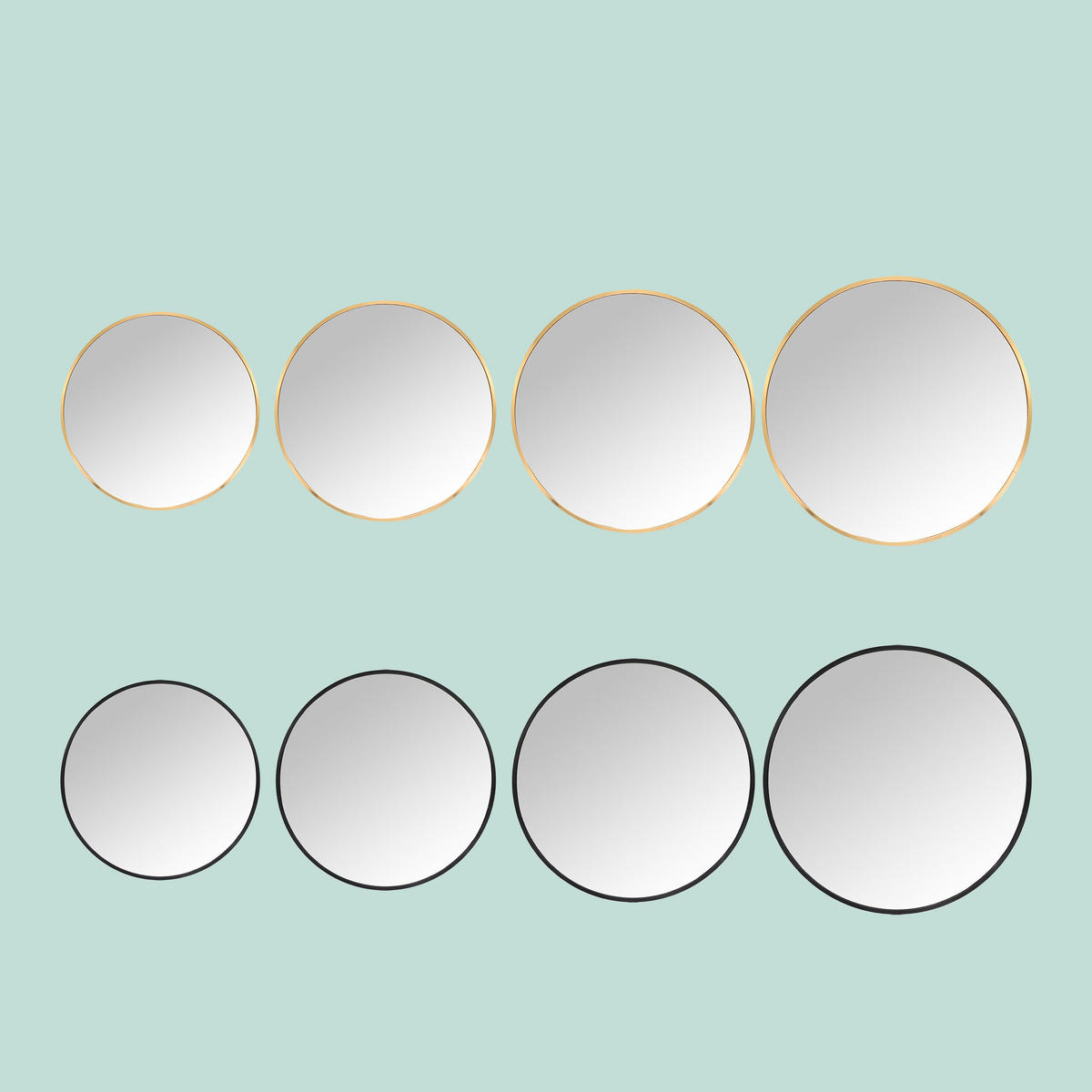 SPIEGEL - Schwarz, Glas/Metall (50/50/3cm) - Relaxdays