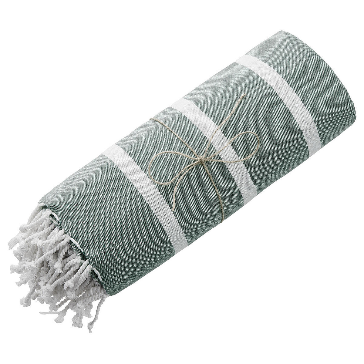 STRANDTUCH Surfside - Weiß/Grün, Textil (200/180cm) - Butlers