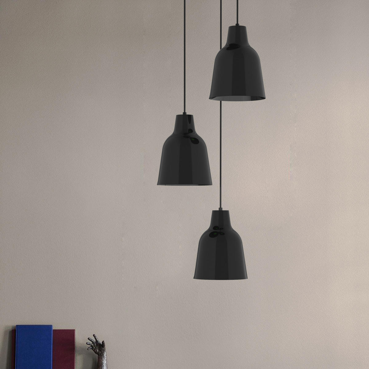 HÄNGELEUCHTE - Schwarz Hochglanz, Metall (35/35/22cm) - Lumicom