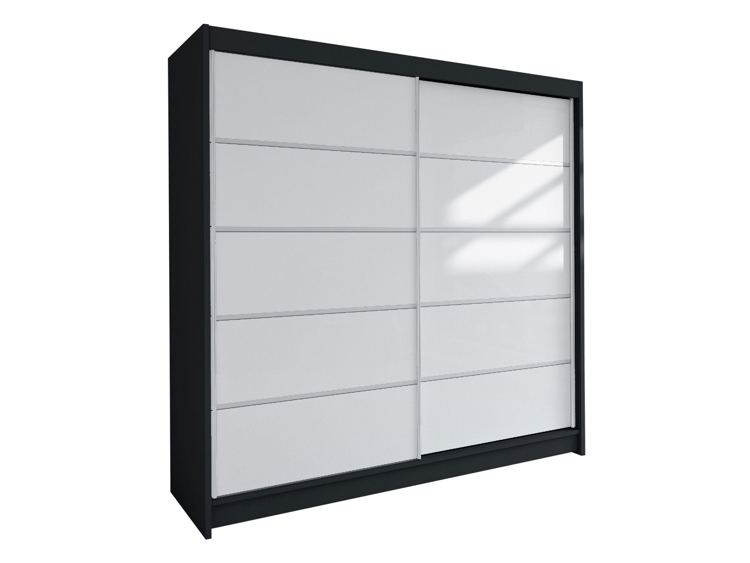 SCHWEBETÜRENSCHRANK Talin IV - Klar/Silberfarben, Holzwerkstoff/Metall (180/215/58cm) - MIRJAN24