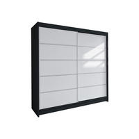 SCHWEBETÜRENSCHRANK Talin IV - Klar/Silberfarben, Holzwerkstoff/Metall (180/215/58cm) - MIRJAN24