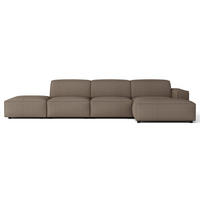 ROHOVÁ pohovka Sellmo, 344 cm - svetlohnedá/čierna, textil/plast (166/350cm) - Selsey