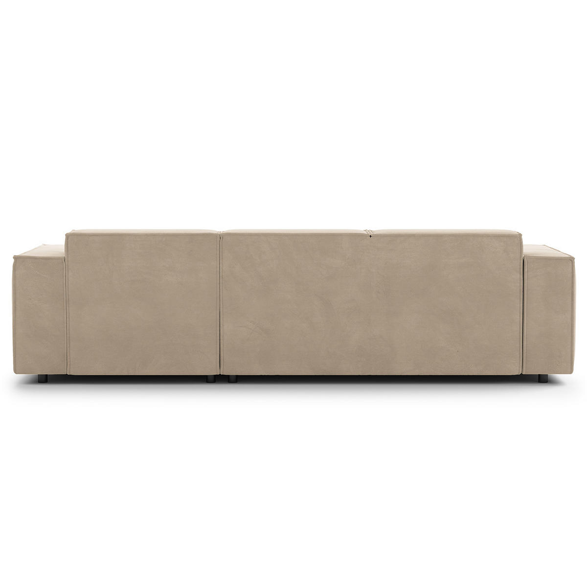 ECKSOFA mit Longchair - Beige/Schwarz, Kunststoff/Textil (260/177cm) - home24