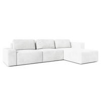 ECKSOFA L Form Arkleton Weiß 360/180/93 cm Rechts Bequem & Modern - Schwarz/Weiß, Kunststoff/Textil (360/180cm) - AX Living