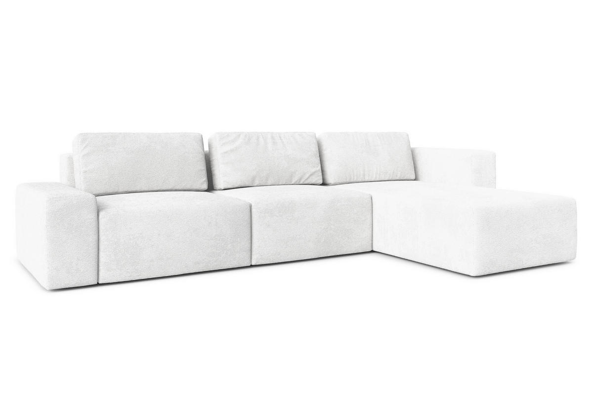 ECKSOFA L Form Arkleton Weiß 360/180/93 cm Rechts Bequem & Modern - Schwarz/Weiß, Kunststoff/Textil (360/180cm) - AX Living