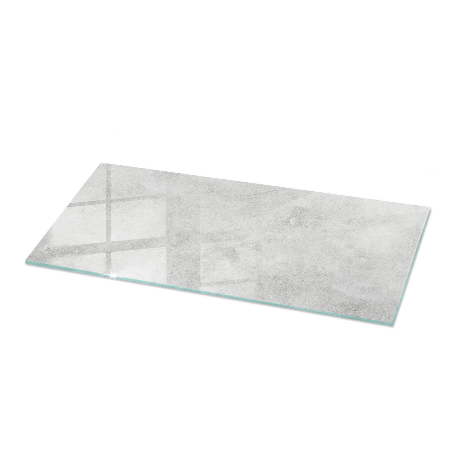 TISCHPLATTE 125x50 cm Betonoptik mit Rissen - Weiß/Grau, Glas (125/50/0.4cm) - TULUP