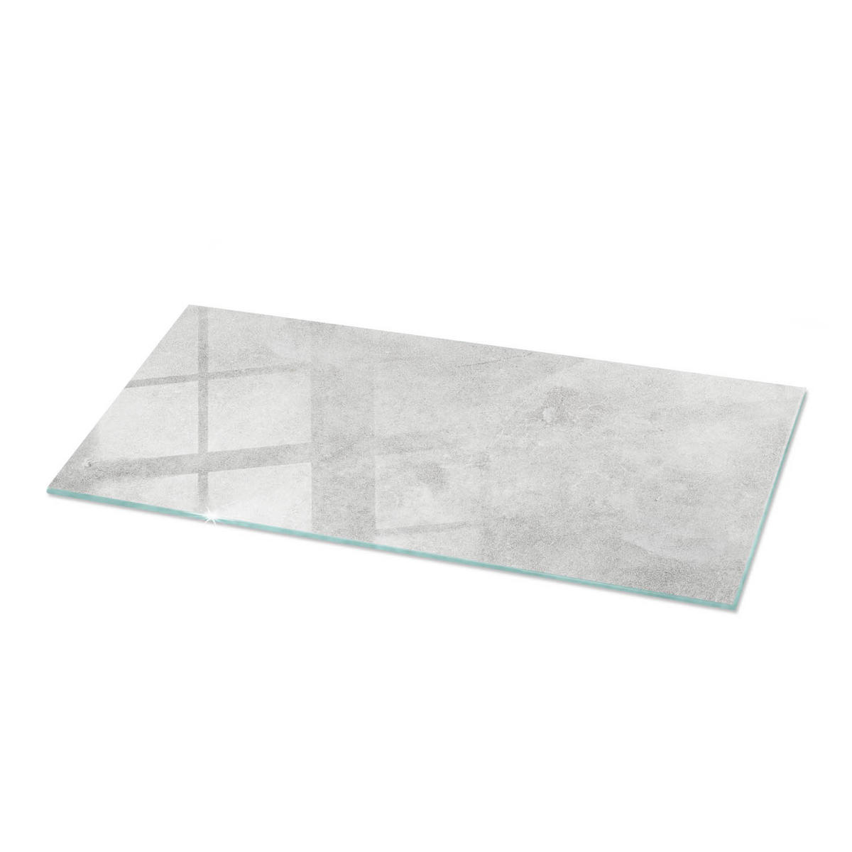 TISCHPLATTE 125x50 cm Betonoptik mit Rissen - Weiß/Grau, Glas (125/50/0.4cm) - TULUP