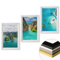 WANDBILDER 3er-Set - 40x60 cm Weißer Rahmen - Tropische Inseln, türkisfarbenes Wasser - Weiß, Kunststoff (40/60cm) - ArtPrintCave