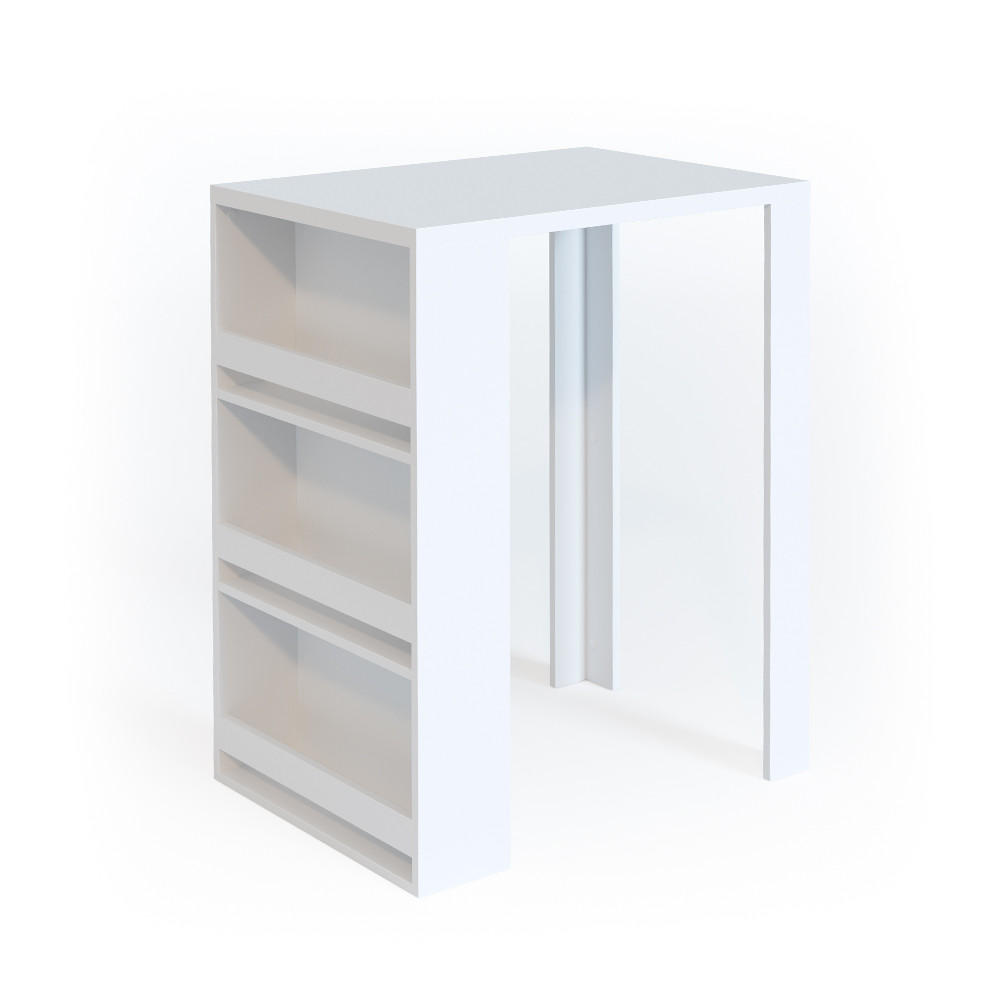 BARTISCH Weiß 57 x 80 cm - Weiß, Holzwerkstoff (57/106/80cm) - Vicco