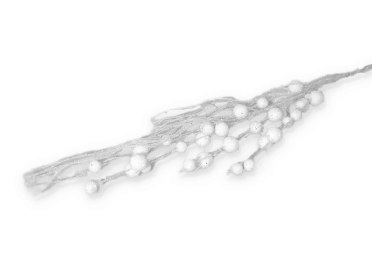 WEIHNACHTSDEKORATIONEN 5er-Set Dekozweig mit weißen Beeren und Trieben 73 cm - Weiß, Kunststoff (5/5/73cm) - LAALU