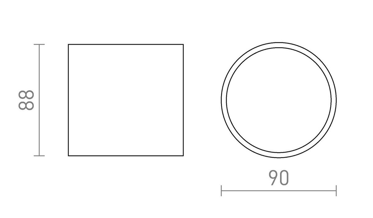 AUSSENLEUCHTE SENZA R Anthrazitgrau Klarglas 6 W IP65 - Grau, Glas (95/95/9cm) - Rendl