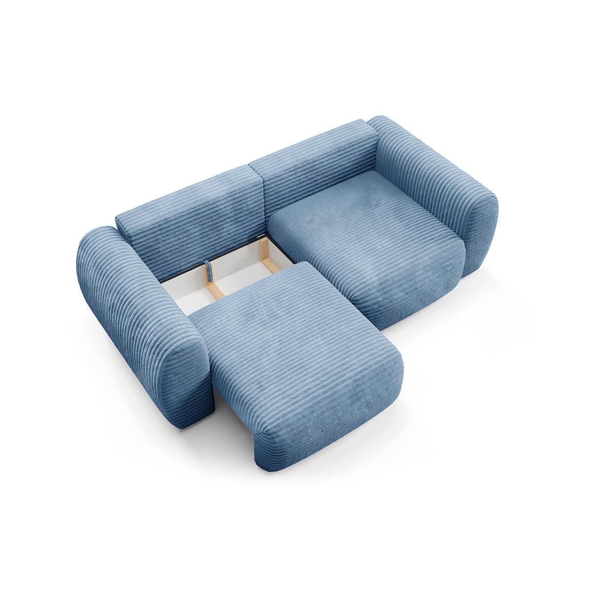 SOFA Camilla 3 Sitzplätze Hellblau - Blau, Holz (266/95/121cm) - Petits-meubles