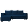 ECKSOFA CUDDY L, Eckcouch in L-Form mit Schlaffunktion und Bettkasten, Farbe: Blau, Cordstoff, Ottomane Links - Blau, Textil (240/140cm) - Storez24