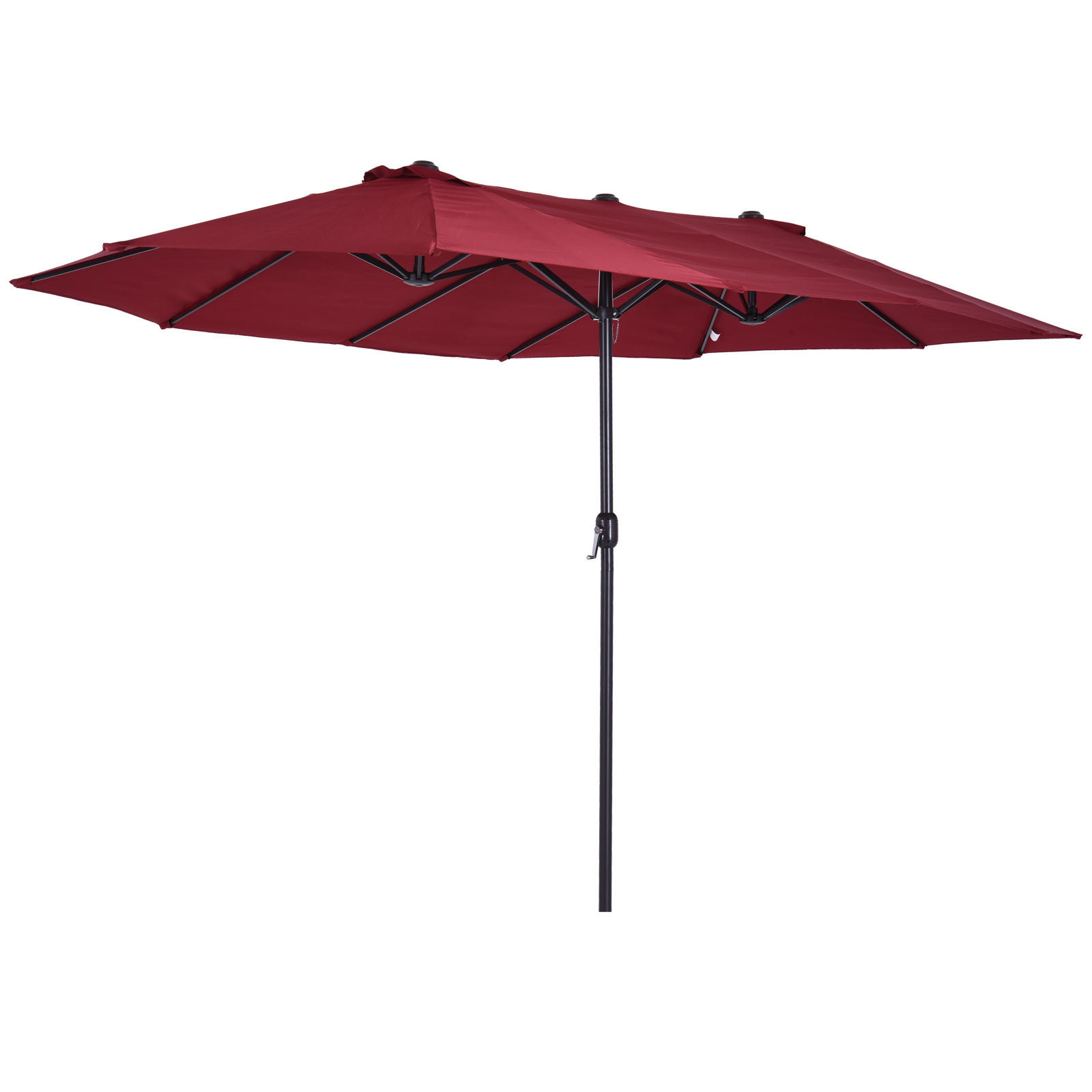 SONNENSCHIRM, Gartenschirm, Marktschirm, Doppelsonnenschirm, Terrassenschirm, Weinrot, Oval - Weinrot, Metall (270/460cm) - Outsunny