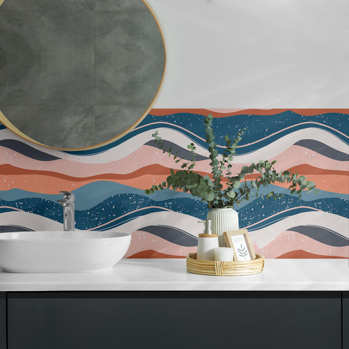 WANDPANEEL 4x 50x50 cm selbstklebend Ondura - Multicolor, Kunststoff (50/1.6/50cm) - Wallfluent