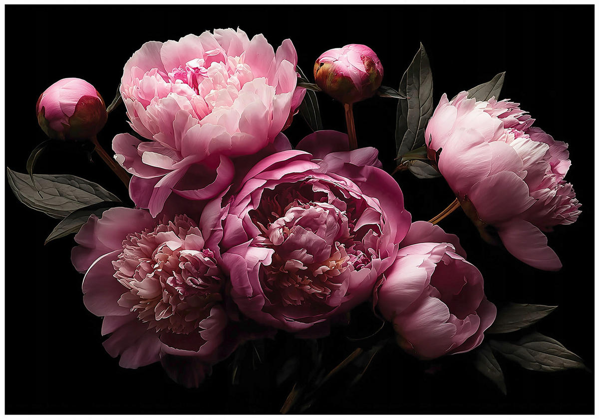 FOTOTAPETE Blumen Pfingstrosen Rosa 150x105 cm - Multicolor, Papier (150/105cm) - Wallarena