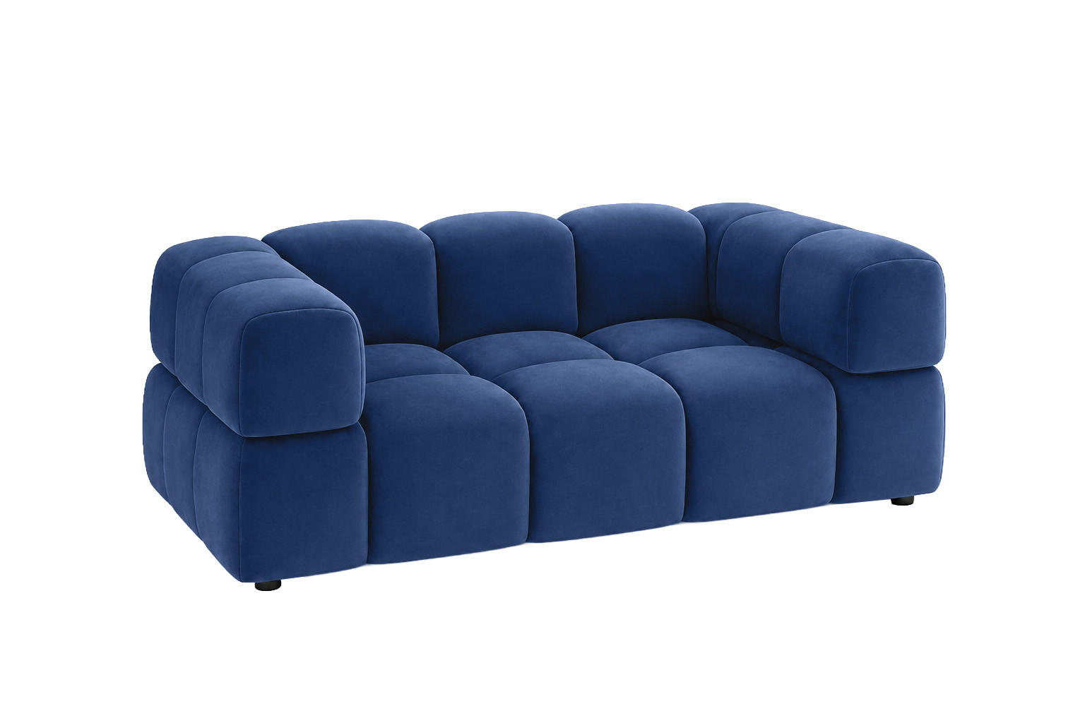 SOFA 2-Sitzer, Couch, Veloursstoff Bluvel, Tintenblau, Averro - Blau, Holz (200/70/96cm) - Kaiser Möbel