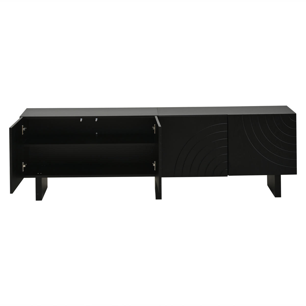 TV-ELEMENT 180/40/55 cm Schwarz mit 4 Türen - Schwarz, Holz (180/55/40cm) - Oxeza