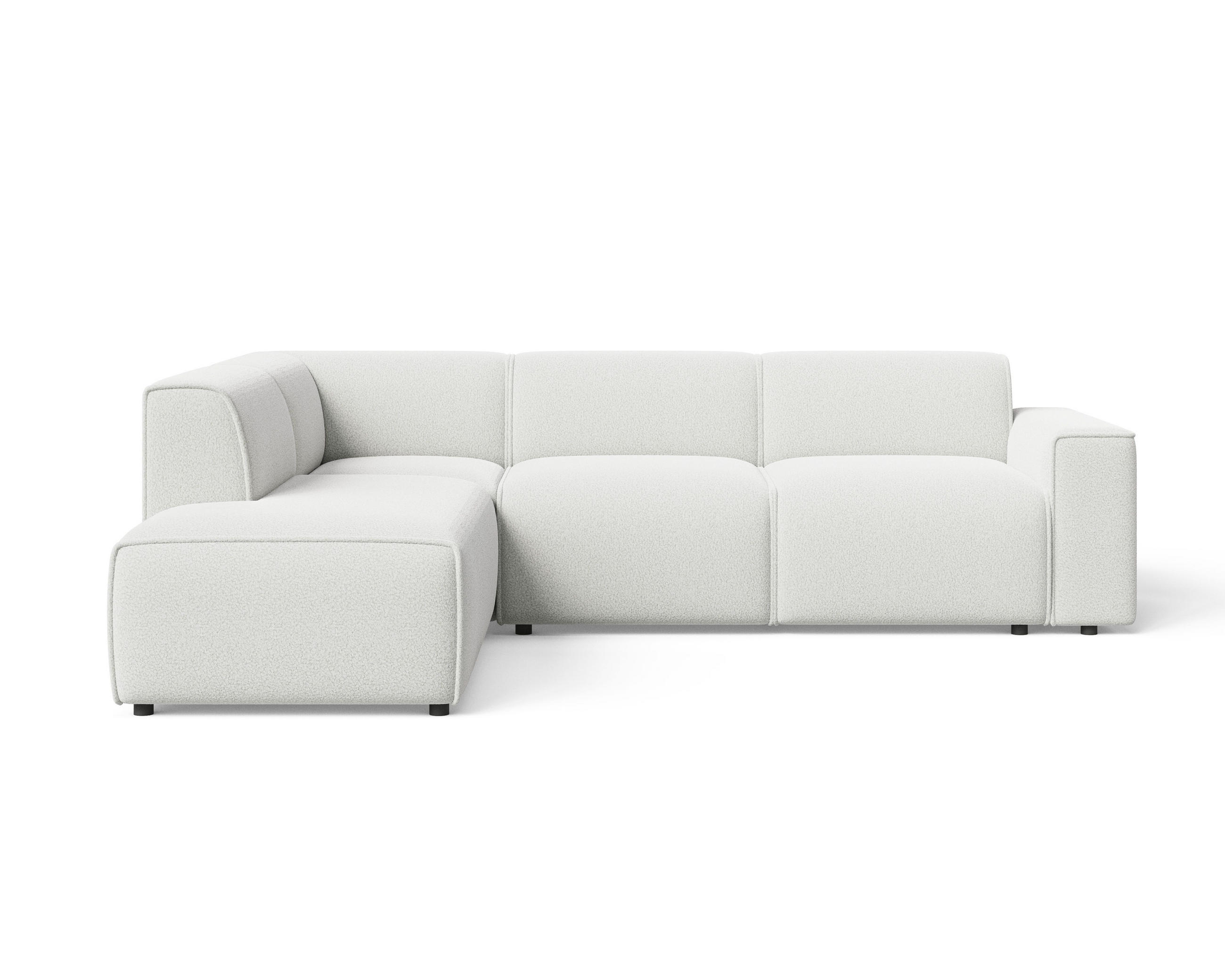 ECKSOFA Eluno Weiß Links - Schwarz/Weiß, Holz/Kunststoff (220/292cm) - Graingold