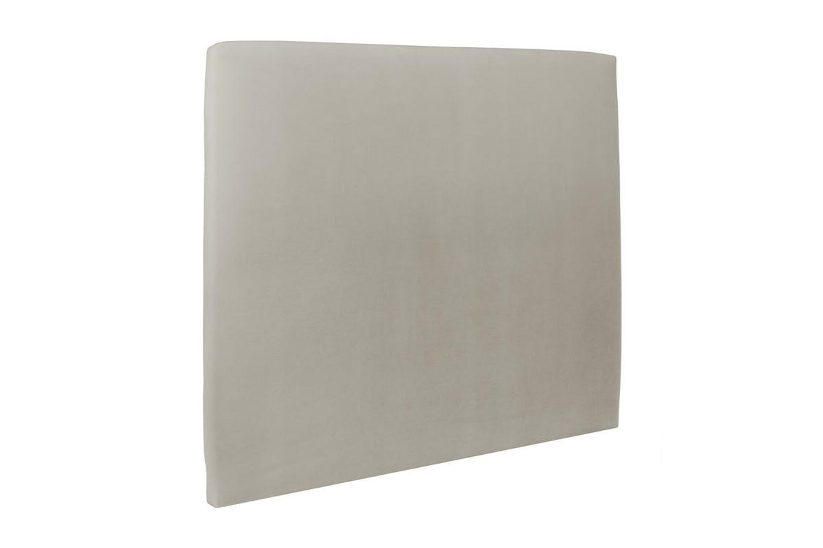 KOPFTEIL gepolstertes – taupefarbener Samtstoff - 135 cm - Taupe/Beige, Holz (135/120/10cm) - Sommeil de Plomb