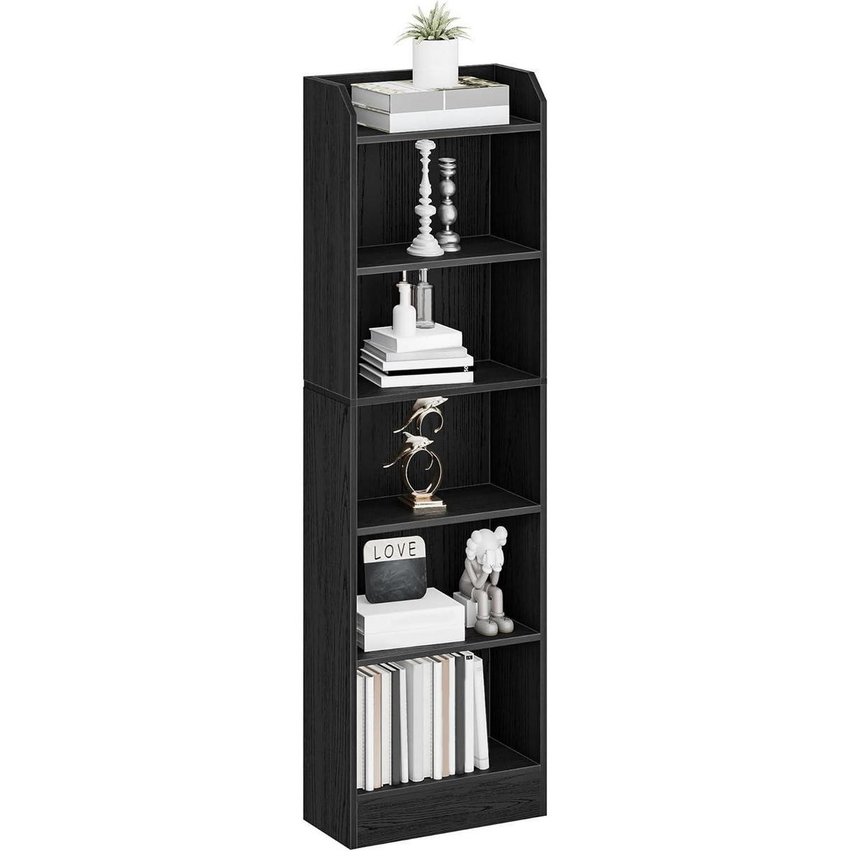 BÜCHERREGAL Standregal Schwarz 24 x 48 x 169,5 cm - Schwarz, Holzwerkstoff (48/169.5/24cm)
