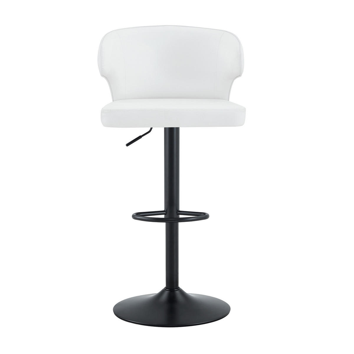BARHOCKER 2er-Set höhenverstellbar mit Lehne Weiß - Weiß, Metall (45/110/49.72cm) - Meubliv