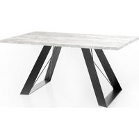 ESSTISCH Colter rechteckig ausziehbar, Grauer Beton 140-240/80/76 cm - Hellgrau/Schwarz, Holzwerkstoff/Metall (140/80/76cm) - WFL GROUP