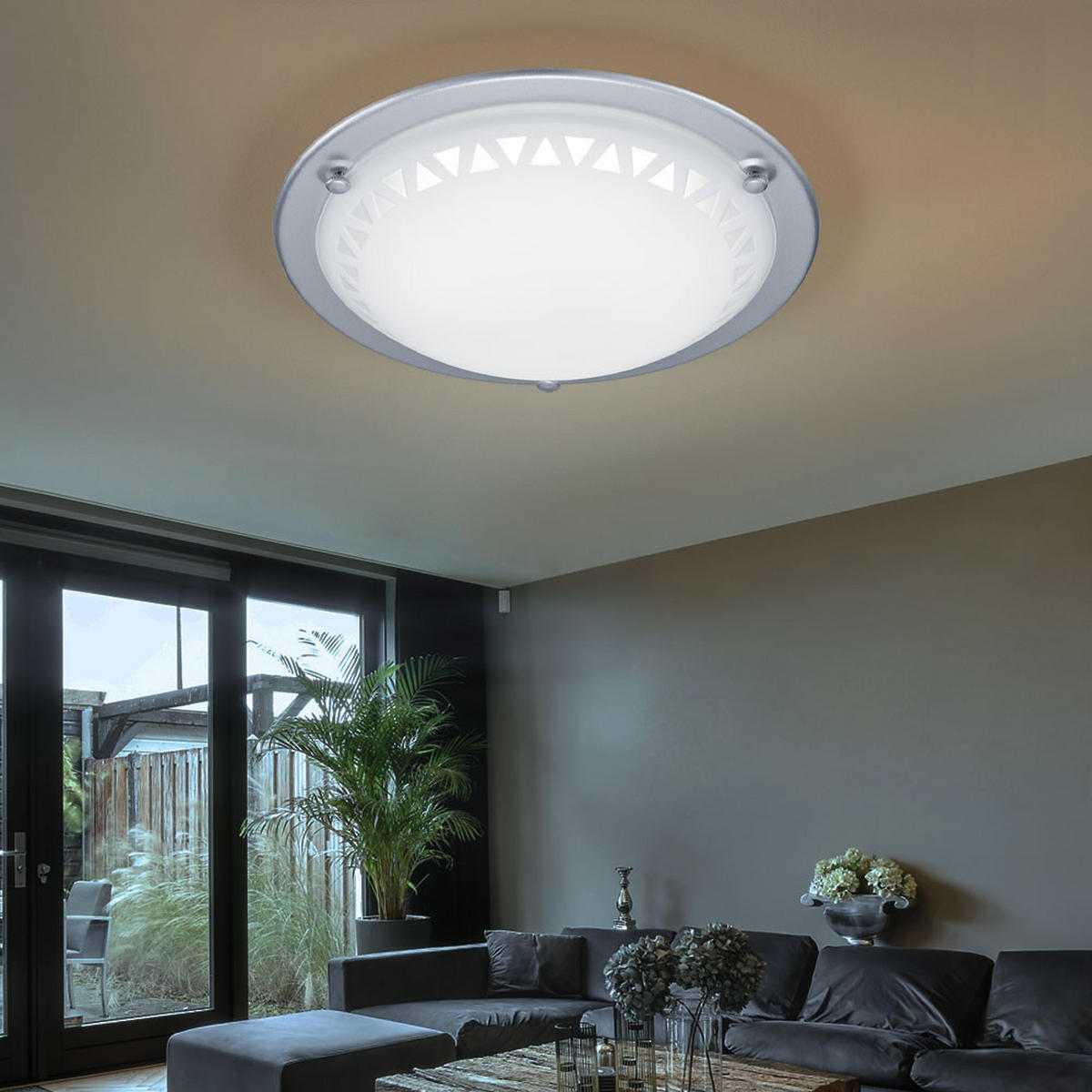 LED DECKENLEUCHTE Pacco Weiß Metall Glas - Weiß, Glas (30/30/8cm)