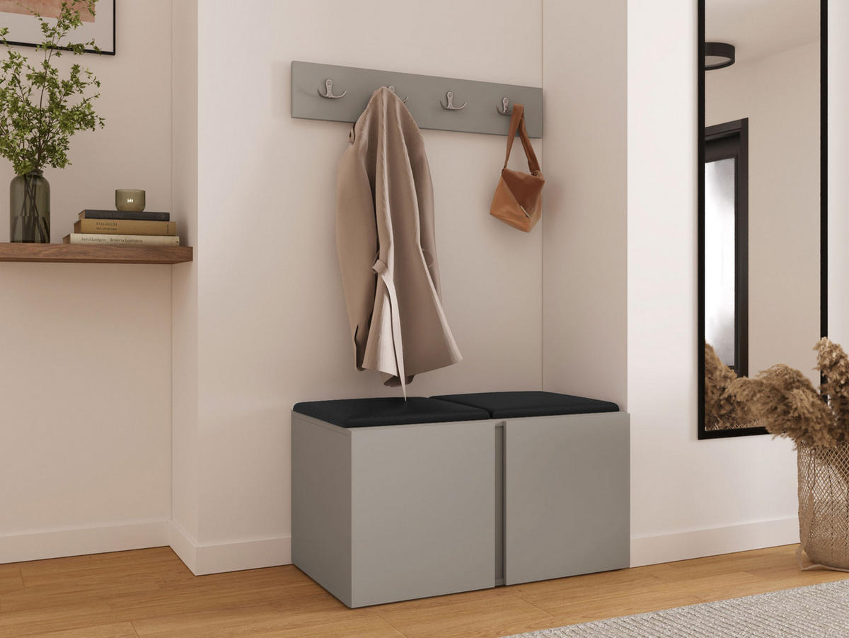 MOBILIER PENTRU HOL Orion VI - cașmir/negru, material plastic/compozit lemnos (84/42/46cm) - MIRJAN24