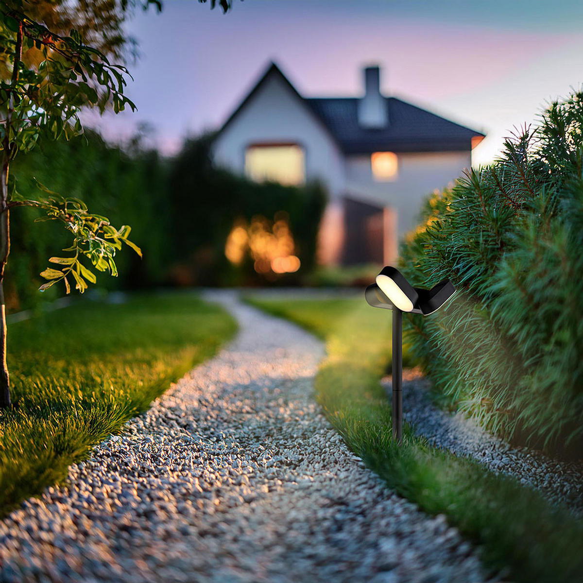 LED AUSSENLEUCHTE Kunststoff Schwarz - Schwarz, Kunststoff (23/10.3/55cm) - Globo Lighting