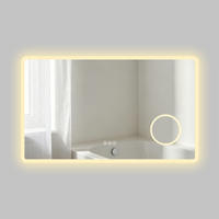 BADSPIEGEL mit Beleuchtung 60/100 cm rechteckig LED, Bluetooth, Vergrößerungsspiegel, Antibeschlag - Transparent, Glas (100/60/3.5cm) - S'AFIELINA
