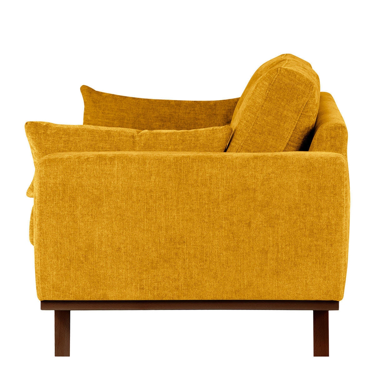 3-SITZER SOFA - Gelb/Buchefarben, Buchenholz/Textil (237/81/88cm) - home24