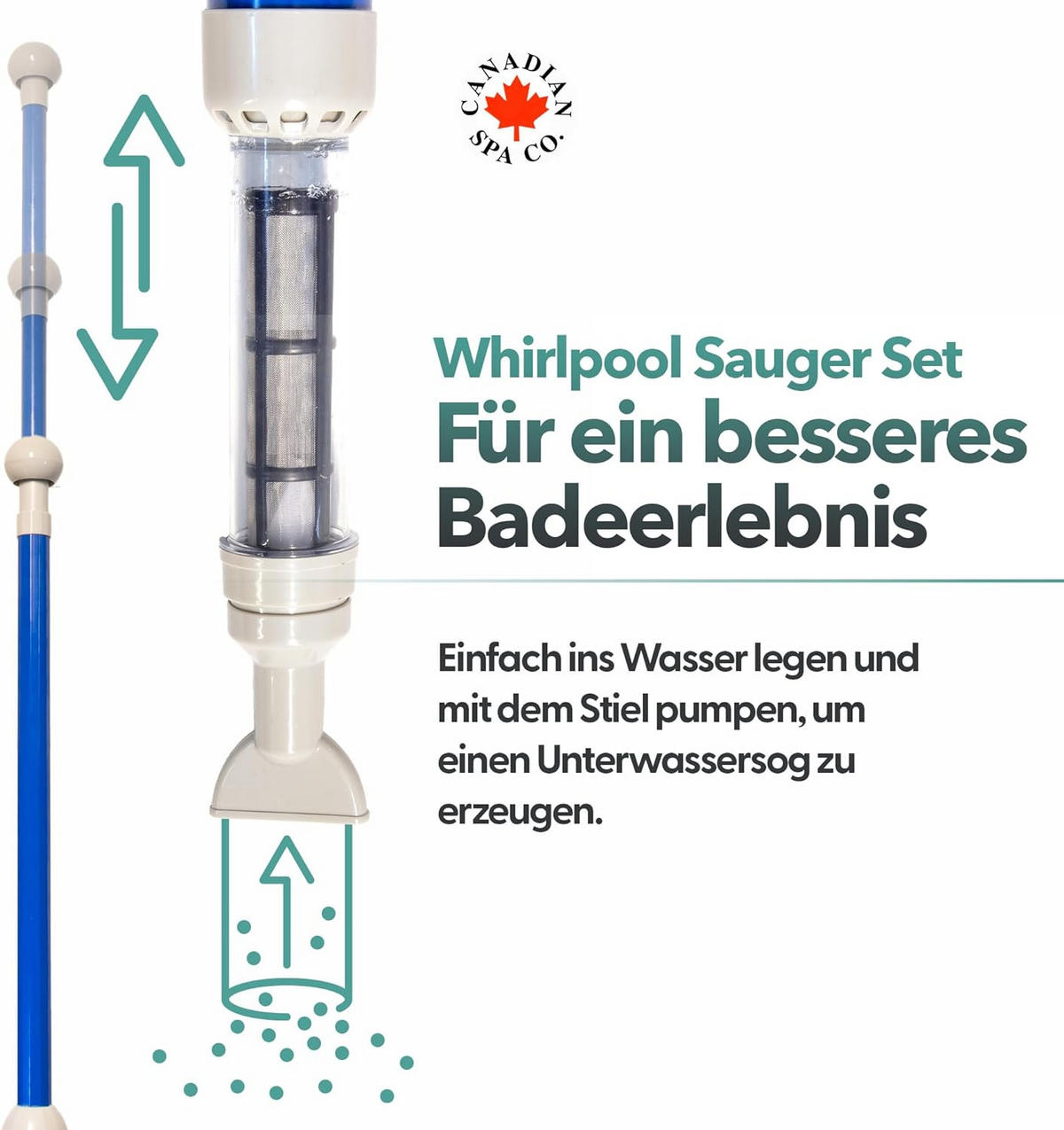 WHIRLPOOL-REINIGUNG Whirlpool Sauger Set - Blau, Kunststoff (9.5/16.5/79cm) - Canadian Spa Company