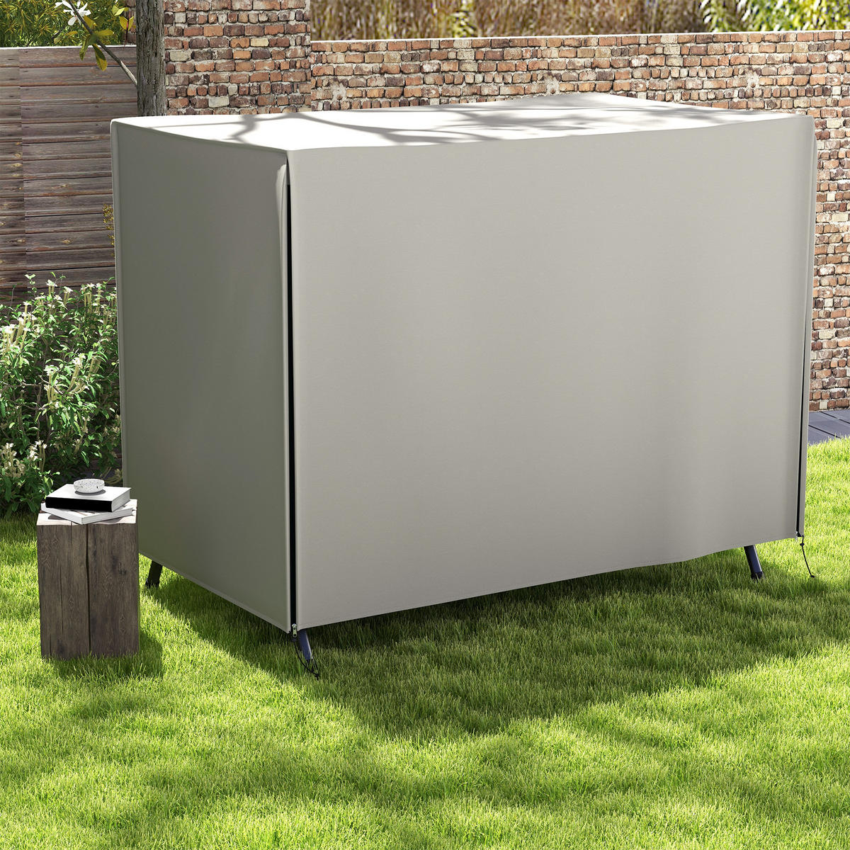 ABDECKUNG Hollywoodschaukel, Grau - Grau, Kunststoff (124/164/205cm) - Outsunny